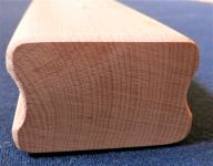 Dřevěné madlo zábradlí BUK  5,5 x 4 cm bez drážky interiérové schodišťové na zeď na schody. 