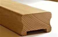  Dřevěné madlo zábradlí schodišťové interiérové na zeď na schody, . BUK  5,5 x 4 cm  s drážkou