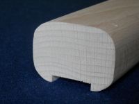 DŘEVĚNÉ MADLO ZÁBRADLÍ INTERIEROVÉ OVÁL NA SCHODY NA ZEĎ S DRÁŽKOU BUK 5,5 x 4 cm