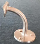 Držák konzole kulatého dřevěného madla Ø 42mm, zaoblený, schodišťového zábradlí na zeď, nerez.U
