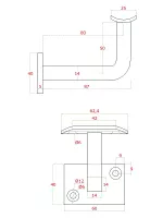 LEVNÁ KVALITNÍ MADLA DŘEVĚNÁ NA SCHODY BUK LED DRŽÁK MADLA KULATÉHO MADLA Ø 42mm SCHODIŠŤOVÉHO DŘEVĚNÉHO ZÁBRADLÍ NA ZEĎ S OBDÉLNÍKOVOU KOTEVNÍ DESKOU OCELOVÝ BEZ POVRCHOVÉ ÚPRAVY S VIDITELNÝMY ŠROUBY LEVNÁ KVALITNÍ MADLA DŘEVĚNÁ NA SCHODY BUK LED